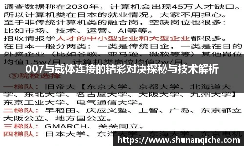 007与载体连接的精彩对决探秘与技术解析